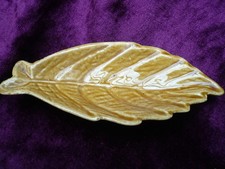 small new devon pottery  Newton Abbot leaf shaped pin dish (53)