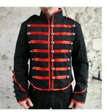 Jawbreaker Mens Size S Unisex M Black Red Military Band MCR Emo Jacket NWT