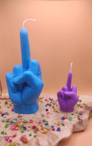 Middle finger candle - finger, big