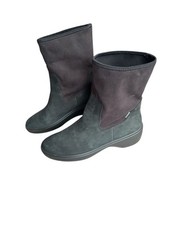 Ecco Womens Gore-Tex Boots Soft Wedge Casual Slip-On Ankle Wedge Leather UK 6
