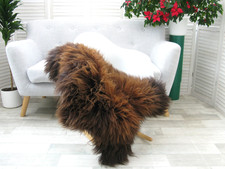 SHEEPSKIN RUG BRITISH HERDWICK REAL SOFT DENSE FUR SKIN NATURAL CHAIR COVER J377