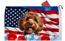 Cockapoo Patriotic Mail Box