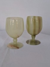 Vintage Onyx Wine Glasses Set