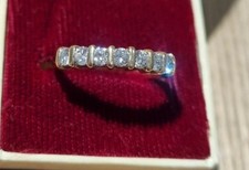 18ct Gold 7 Stoned, Brilliant Cut Sparkly Dia Ring, Half Eternity Ring, 0.50ct