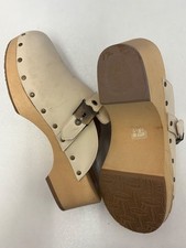 NEW Ladies DR SCHOLLS Original LEATHER WOOD Creme Work Clog Shoe UK 3 CG E20