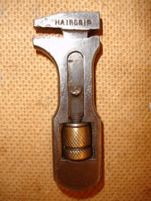 3" vintage adjustable spanner / wrench stamped 'HAIRGRIP' ~ British made