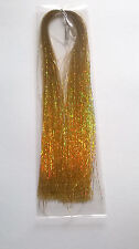 HANK OF PLAIN OR HOLOGRAPHIC FLASHABOU TINSEL FOR FLY TYING - CHOICE OF COLOUR
