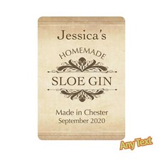 SLOE GIN BOTTLE LABELS VODKA