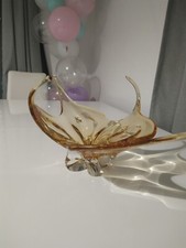 CHALET ART GLASS LARGE AMBER