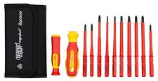 Draper 12 Piece VDE Insulated Interchangeable Blade Screwdriver Set in Tool Roll
