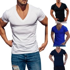 Mens V-Neck T Shirts Short
