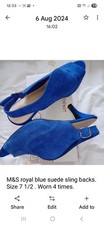 M&S Footglove Blue Suede Peep
