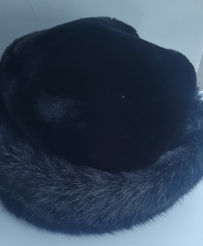 Black faux fur pillbox - faux,