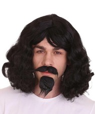 Musketeer Wig & Goatee Black