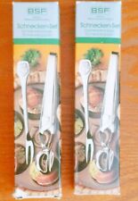 Vintage Boxed BSF Snail Cutlery Sets (Schnecken Set) x 2 Tongs & Forks