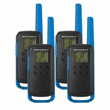 4 x Motorola T62 Two Way Radio Walkie Talkie Blue 8KM PMR446 Licence Free Quad