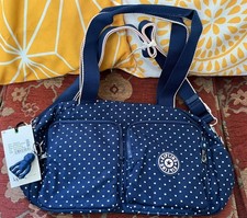 Kipling Cool Defea Medium Twin Handle / Shoulder Strap Bag in soft dot blue