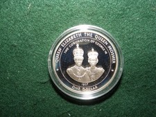 SILVER CROWN COIN BERMUDA 1996 1 DOLLAR ELIZABETH QUEEN MOTHER  EVENT CORONATION