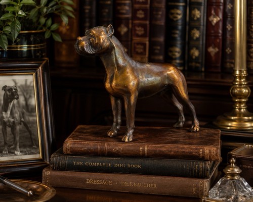 Vintage boxer dog - boxer, cast