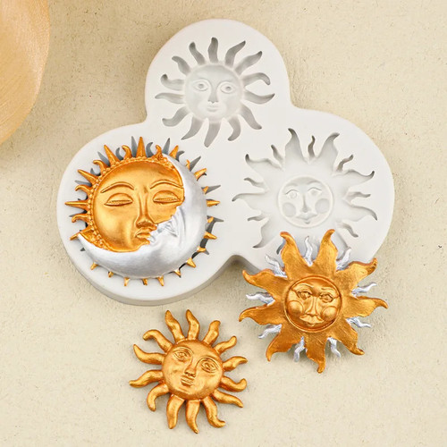 Sun moon face fondant - moon,