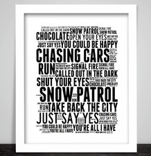 Snow Patrol Word Art Print