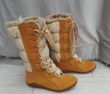 TOP DESIGNER TIMBERLAND REAL FABRIC & SUEDE MID CALF BOOTS SIZE 4 OR 37