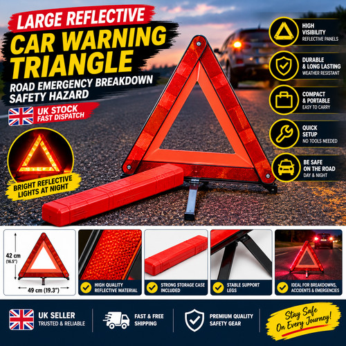Large reflective car warning - reflective,