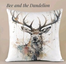 Majestic Stag Animal Print Plush  Cushion COVER 45cms x 45cm
