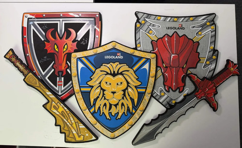 Lego foam shields and - lego,