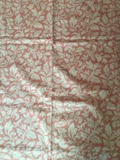 M&S curtains D 53.5in, W 64.5in terracotta, leaf motif, tie backs, cushion incl