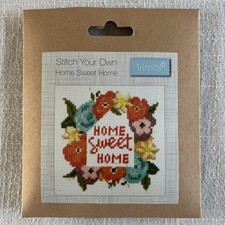 Trimits - Stitch Your Own - Home Sweet Home - Cross Stitch Kit - 13cm by 13cm