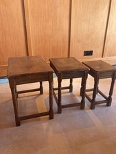 Nest of 3 Tables Vintage Old