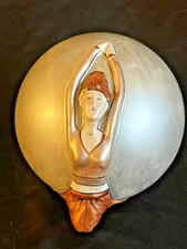 CLARICE CLIFF STYLE "DECO LADY" ORB HAND  PAINTED AND SCULPTURED BY BRIAN WOOD.