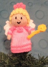 KNITTING PATTERN - Christmas Fairy with wand 12cms Tree Topper
