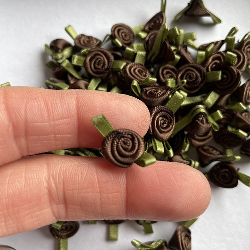 Mini small satin ribbon rose - satin,