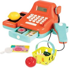 Battat Interactive Kids Cash Register, New but no cash, card or key, damaged box