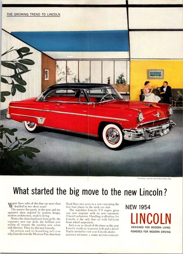 1954 lincoln capri red two - red,