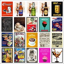 Various Retro Tin Metal Novelty Replica Signs Home Bar Kitchen Man Cave Shed M81