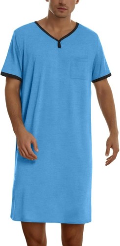 Mens henley nightgown short - mens,