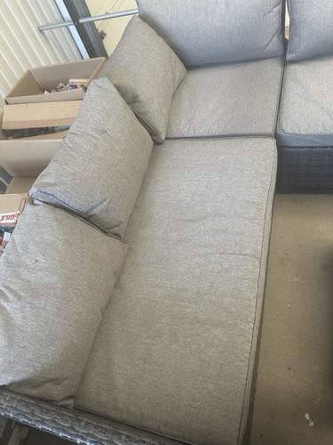 Grey rattan corner - grey, sofa