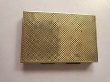 Oblong Shaped Gold tone Zenette Art Deco Ladies Powder Compact (1Y)