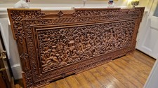 Antique Anglo Indian Carved Wall Panel.