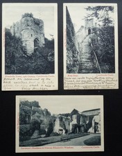 Isle of Wight 3 x CARISBROOKE CASTLE inc GOVERNOR'S RESIDENCE c1904 Postcard