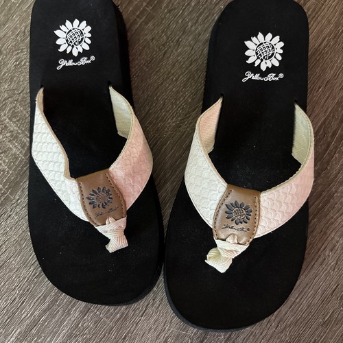 Yellow box flip flops ivory - yellow,