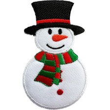 Christmas Snowman Iron Sew On Patch XMAS Decoration Clothes Stocking Bag Badge