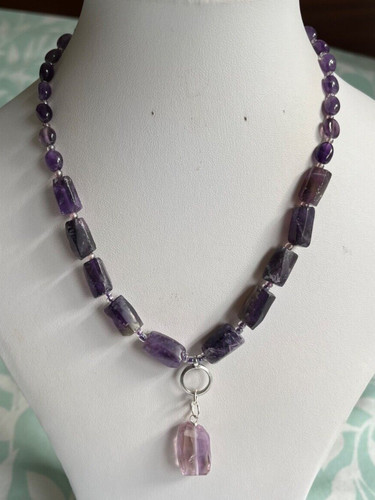 Amethyst glass seed bead - 17",