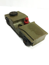 Vtg WWII Wooden Toy Military Jeep with Driver = Made by Wyandotte Toys = 1940's