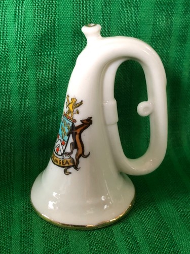 Crested china bugle sheerness - crested, bugle-