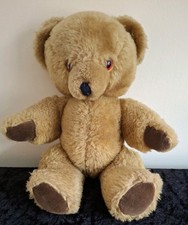 Pedigree Vintage golden plush teddy bear 14"/35cm sitting position with label 