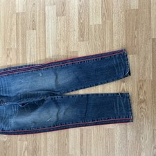 Distressed Hudson Jeans Size 26 Blue Denim Red Piping Down the sides